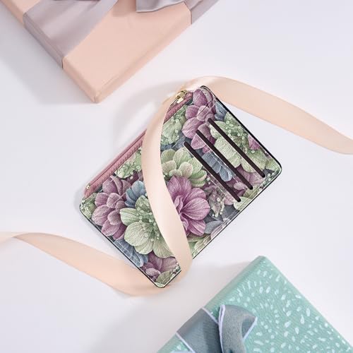 Image of Tipmile Womens Credit Card Holder Wallet, Small Slim RFID Blocking Sleeve | Mini Tiny Cute ID Case, Minimalist Zipper Pocket Wallet, Thin Coin Purse, Mothers Gift
