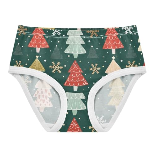 Cotton Toddler Underwear Custom Colorful Christmas Trees Green Girl Panties Cute Cartoon Underpants Briefs 2t