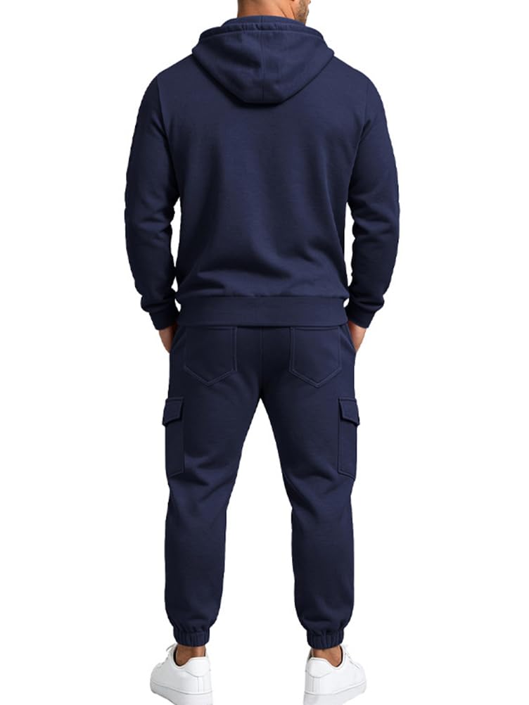 Tuta Uomo Completa Invernale Ginnastica Con Cappuccioe E Pantaloni