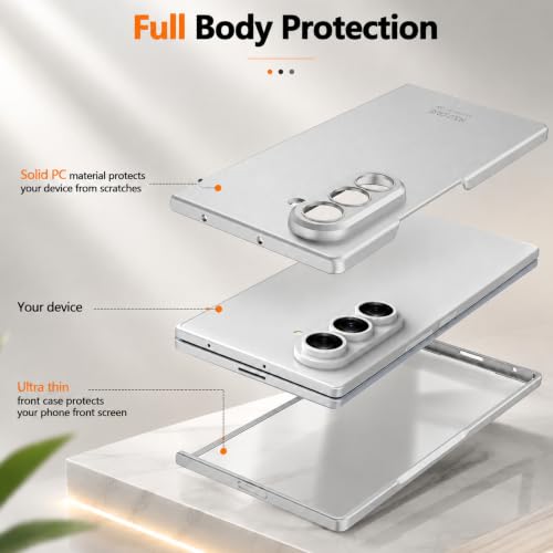 Image of TechTrendz Hard PC Ultra Slim Matte Case for Samsung Galaxy Z Fold 8 Ultra, Shockproof Anti Scratch Protective Cover with Wireless Charging Compatible with Z Fold 8 Ultra 5G (Elegant Silver)