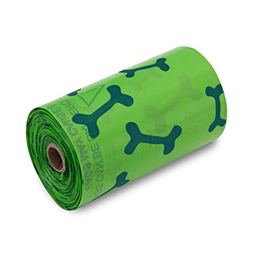 Image of Best Pet Supplies Dog Poop Bags for Waste Refuse Cleanup, Doggy Roll Replacements for Outdoor Puppy Walking and Travel, Leak Proof and Tear Resistant, Thick Plastic - Green Bone, 150 Bags (GB-150B)
