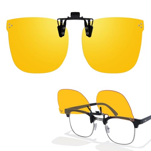Image of VIEWBETTER Clip On Blue Light Blocking Glasses for Eyes Strain & Light-Sensitive Rimless Unisex Flip Up Clip-Ons BL3168