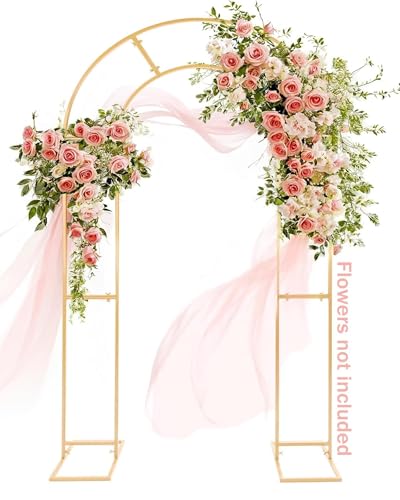 GRENTY Open Arch Backdrop Stand 7.2 FT Metal Double Arch Backdrop Frame U Shaped Wedding Arches for Wedding Ceremony Baby Shower Birthday Party Graduation Party