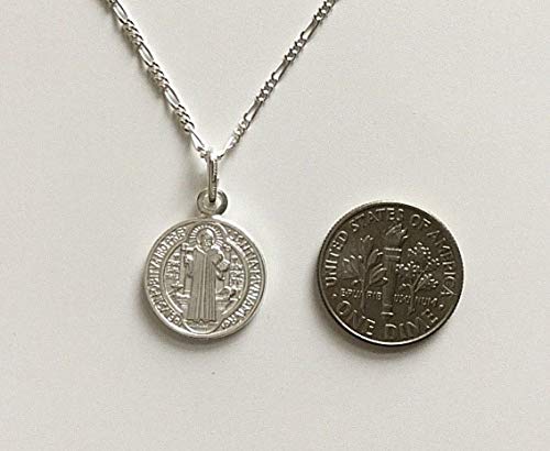 925 Sterling Silver Saint Benedict Necklace 18" Long 24X15mm / 925 Plata ESTERLINA Cadena DE SAN Benito 18" Largo2