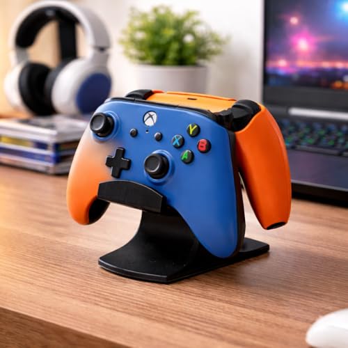 Image of Dual Controller Stand Holder for PS5, PS4 & Xbox Controllers | Universal Gaming Controller Organizer for Desk Setup | Minimalist Gaming Accessories Stand for Home & Office