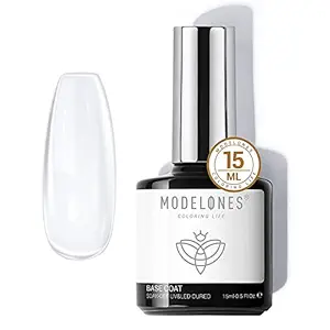 modelones Gel Base Coat 15ml for Gel Nail Polish Soak Off Upgraded Formula Long-Lasting DIY Home and Nail Salon