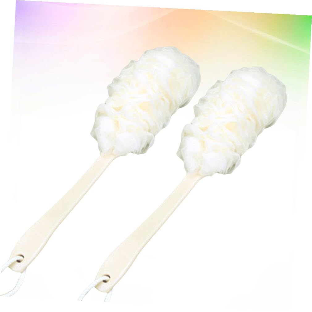 Healeved 4pièces Brosse De Bain à Manche Brosse Exfoliante Pour Corps Idéale Pour Gommage Confortable Accès Facile Couleur Blanche