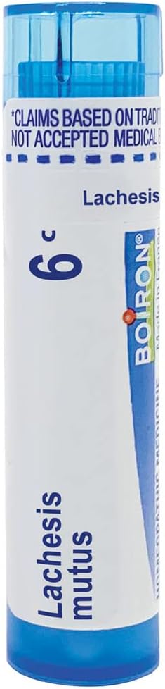 Boiron Lachesis Mutus 6C Homeopathic Medicine for Hot Flashes - 80 Pellets