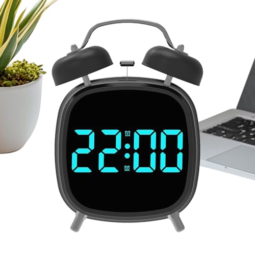 Reloj despertador digital para personas que duermen pesadamente, con máquina de ruido de luz LED, portátil, para exteriores, aula, guardería, baño, cocina, sala de estar, cama