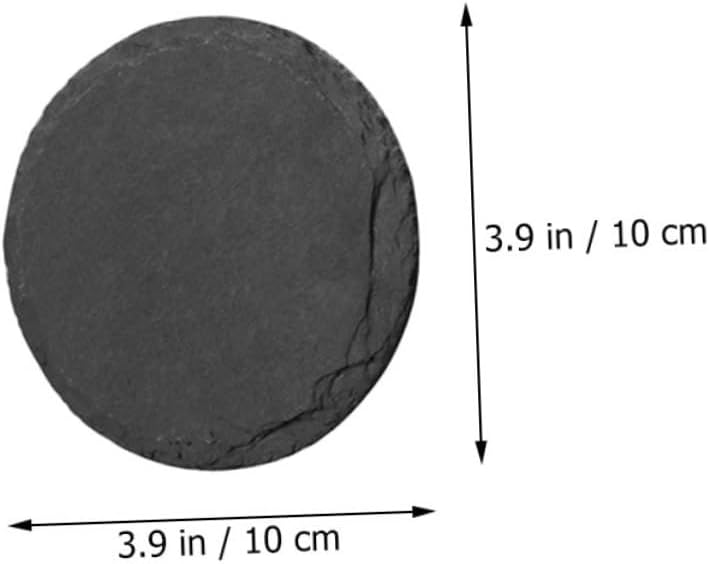 6pcs Natural Stone Coasters Round Anti-Slip Drink Cup Coasters with High Temperature Resistance for Home Shop Table Protection and Decoration