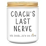 NANOOER Coach Gifts for Women or Men, Appreciation Gift for Baseball Softball, Best Birthday Gift for Volleyball Hockey Coach, Coach’s Last Nerve, Lavender Scented Candles