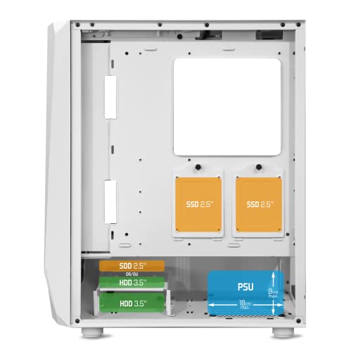 Spirit Of Gamer - INFINITY ARTIC | Gabinete Gamer Blanco Medio Torre | Torre Vacía RGB con Cristal Templado | Compatible ATX, mATX, ITX | 2 Ventiladores de 120 mm incluyendo 1 ARGB miniatura 7