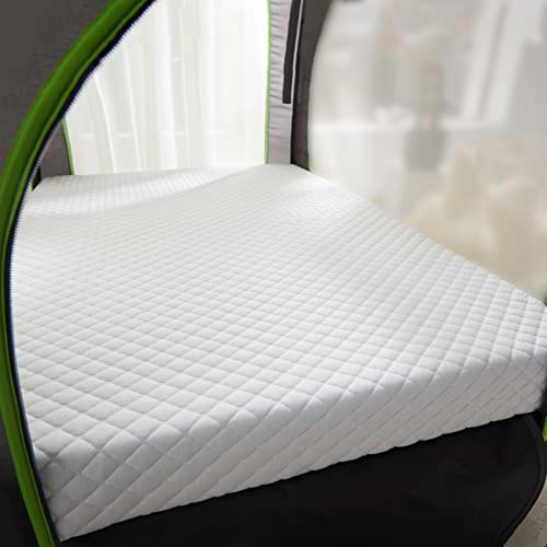 LILNAP 3'' Waterproof Pack and Play Mattress, 38''x26''x3'' Memory Foam Pack N Play Mattresses Pad with Breathable & Removable Cover for Naps Sleep, Portable Playard playpen mattresses Topper, White