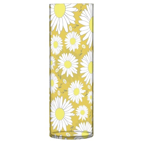 Jarrón de plástico blanco de crisantemo de 11.8 pulgadas, para decoración del hogar, jarrones transparentes para ramo de boda, mesa, oficina, decoración de fiesta