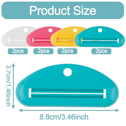 8pcs toothpaste squeezer plastic toothpaste tube roller squeezer assorted colors tooth paste clip holder tool for bathroom home use color 3
