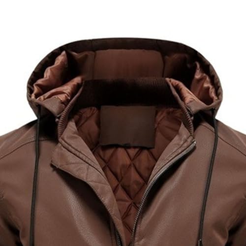 Chaqueta Hombre de Cuero Sintético con Capucha miniatura 5