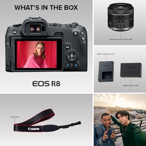 Canon EOS R8 Mirrorless Camera with RF 24-50mm f/4.5-6.3 is STM Lens
