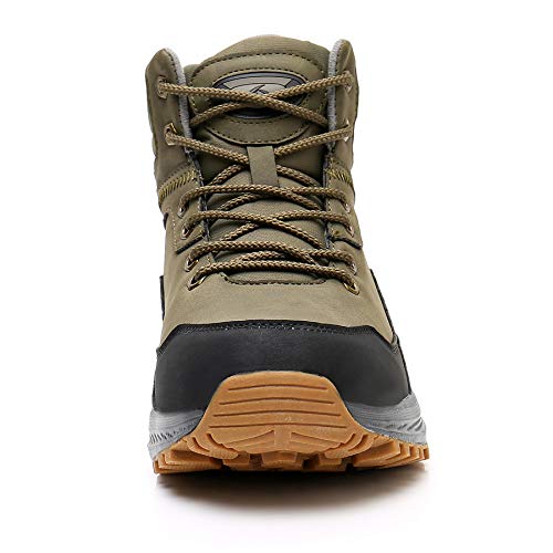 UPSOLO Mens Ankle Backpacking Hiking Boots Snow Booties Warm Soft Sole Comfortable Extra Wide Width Thicken Lightweight Walking Casual Sneakers(9102 Green 44)