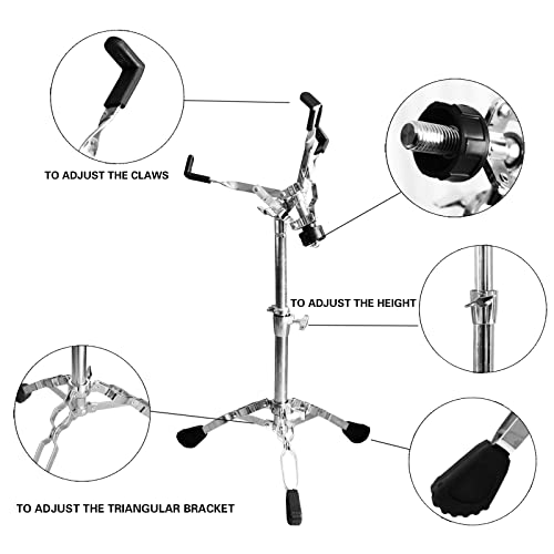 Arborea Snare Stand Snare Drum Stand With Drumstick Holder Adjustable Fit For 10''-14'' Dia Drums Height Range 13.4-23 Inches Drum Practice Pad Stand #TOP2