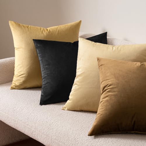 Image of MIULEE Pack of 2, Velvet Soft Soild Decorative Square Throw Pillow Covers Set Cushion Cases Pillowcases for Sofa Bedroom Car18 x 18 inch 45 x 45 cm
