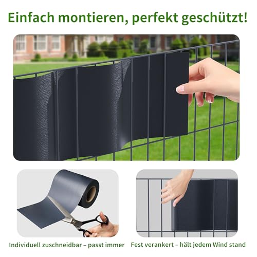 Valla de jardín sin miradas externas gracias a la lámina de protección visual Hanjet con clips 4