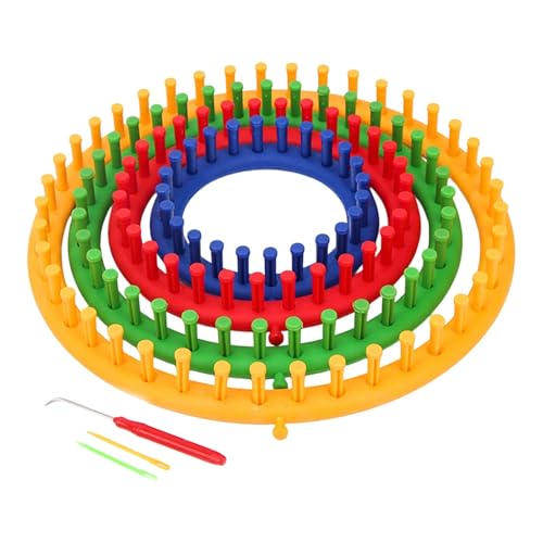 kowaku 4 Piezas Telar Redondo para Tejer Telares Circulares Ligero Máquina para Tejer Manual Herramienta Portable de Punto Y Ganchillo Hecho de PP Resistente
