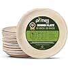 PRIMES ECO 12 INCH Round Palm Leaf Plates 25 PCS Large Disposable Plates Set Eco-Friendly, Biodegradable & Compostable Party Plates, Microwave & Freezer Safe Dinner Plates for Weddings, BBQ, Picnic