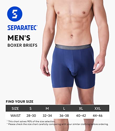 Separatec Bamboo Men's Underwear Classic Soft Breathable Boxer Briefs With Dual Pouch Design, Assorted Color Multipacks(Xl,Black/Dark Gray/Navy Blue) #TOP5