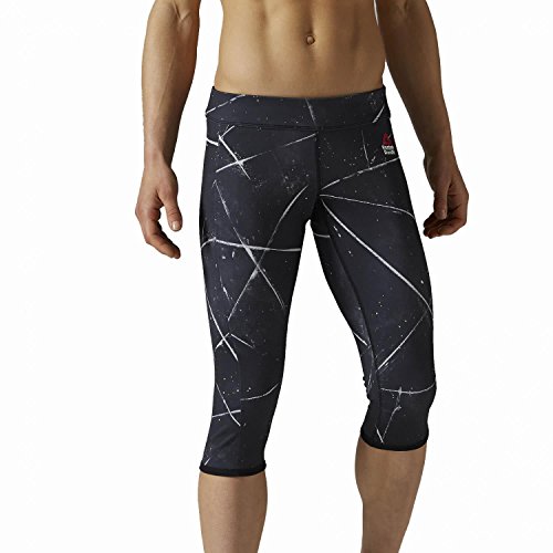 Reebok Damen Tights Crossfit Reversible Chase Capri Trainings, schwarz/weiß, XS, BK1136 Reebok Damen Tights Crossfit Reversible Chase Capri Trainings, schwarz/weiß, XS, BK1136
