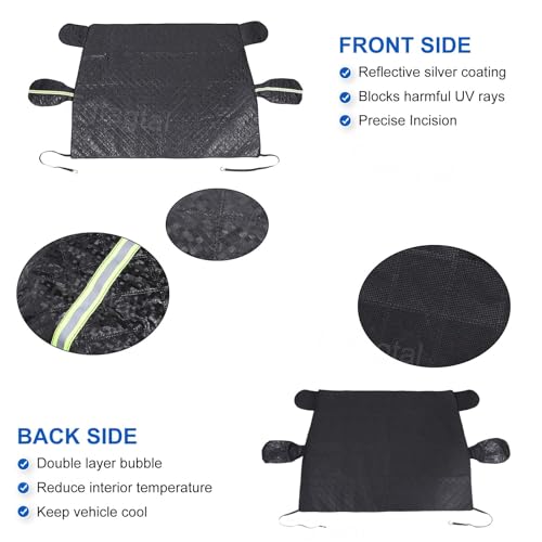 Image of Windshield Snow Cover Fit for Ford Ranger Maverick 2022-2024, Front Windshield Cover for Ice and Snow, Extra Thick Windshield Ice Cover Protect from Rain, Sun, Frost (Black)