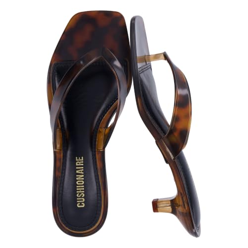 CUSHIONAIRE Riot Jelly Thong Kitten Heels for Women