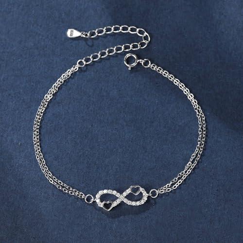 Daughter Bracelets from Mom,925 Sterling Silver Infinity Bracelet for Daughter from Dad, Mother Daughter Bracelets with Message Card, Birthday Gift, Gift for Chrismas Mother's Day3
