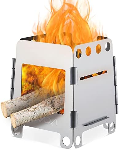 Lixada Camping Stove Wood Burning Stoves Portable Backpacking Stove Stainless Steel Alcohol Stove for Outdoor Camping Hiking Backpacking Picnic BBQ