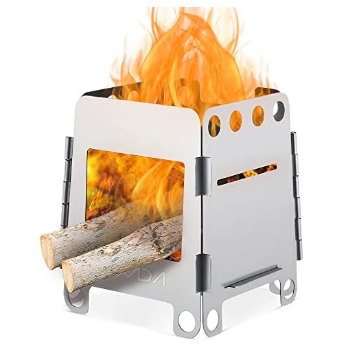 Lixada Camping Stove Portable Stainless Steel Folding Backpacking Stove Wood Burning Stoves for Outdoor Cooking Picnic BBQ Camp Hiking