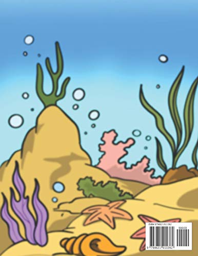 ocean coloring book for toddlers: Cute Ocean Animals and Fantastic Sea Creatures, Underwater, Sea li