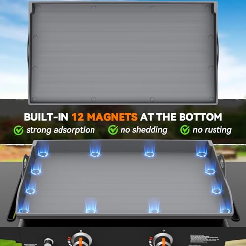 Magnetic Silicone Griddle Cover for Blackstone - 28 Inch Silicone Grill Mat Upgraded Heavy Duty Omnivore Griddle Top Cover for Blackstone Accessories, Protect Grill from Rust & Dirt (Gray 28 inch) by Protebox - Image 3