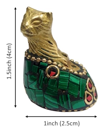 Statuette en laiton chat figurine d'art de collection