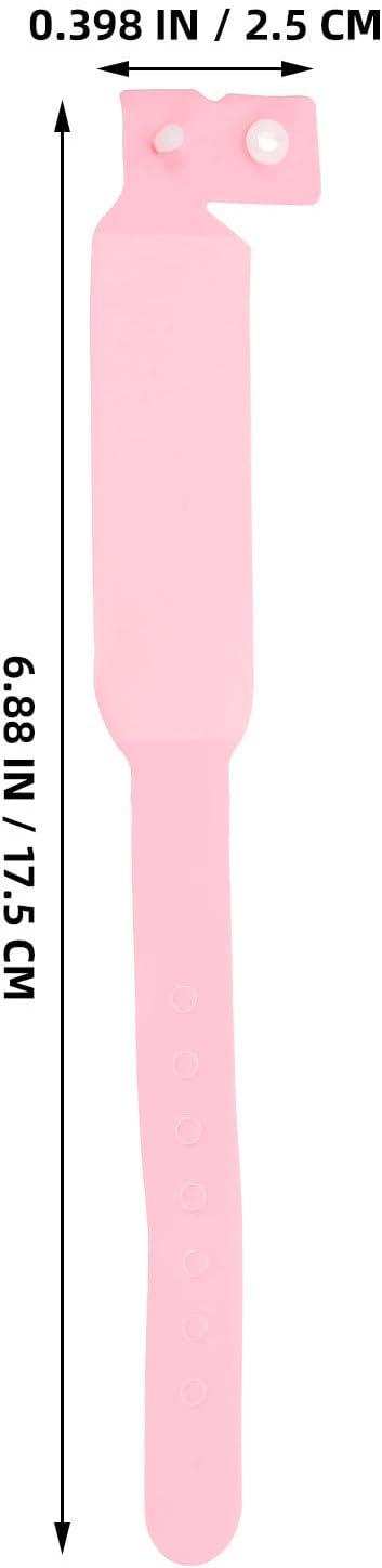 Disposable Cross- Hospital PVC Waterproof Wristbands Newborn 100pcs Writable Id Bracelets for Effective Identification with Pink Color Patient Use