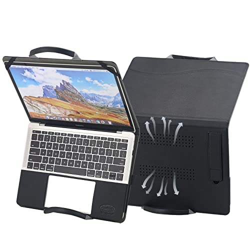 Frankmate Compatible With Macbook Pro 15 Inch Laptop Sleeve Case, Foldable Folio Laptop Case Cover With Handle For Men/Women, Leather Business Carrying Case For Macbook Pro A1990 A1707 (2016-2019) #TOP1