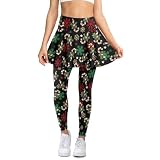 Yuolagixn Christmas Lights Women’s Athletic Skirt with Leggings High Waist Active Golf Skorts Workout Ankle Length Pants Attached Skorts Pickleball Outfits for Women
