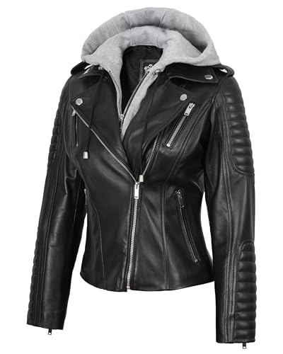 Decrum Black Leather Jacket Women - Women's Black Leather Jacket