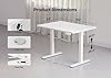 YDN Electric Standing Desk Adjustable Height, 40 x 24 Inches Stand up Desk with Cable Management, Home Office Desks with Splice Board & White Frame, White Top #2