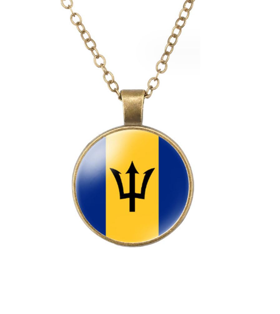 World Most Countries Flag Zinc Alloy Necklace Pendant Necklace for Men Women