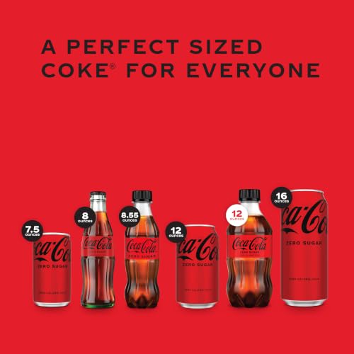 Image of Coca-Cola Zero Sugar Soda Soft Drink Bottles, 12 Fl Oz (Pack of 24)