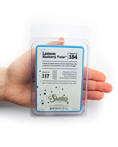 Shortie's Candle Company Lemon Blueberry Twist Wax Melts - Formula 117-1 Highly Scented 3 Oz. Bar - Made With Natural Oils - Fruit & Berry Air Freshener Cubes Collection #TOP3