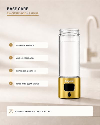 Image of Hydrogen Water Bottle Generator, Gold