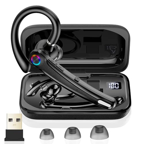 Atheewon Bluetooth Headset V5.4, 115H Playtime Wireless Bluetooth Earpiece with...