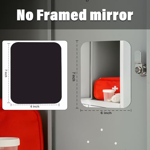 Magnetic Locker Mirror | Frameless Glass with Strong Magnetic Backing, Rounded Corners & Smooth Polished Edges | HD True Reflection for Dorm, Gym, Office, Fridge, Toolbox (6 * 7.1 Inch) - Image 3