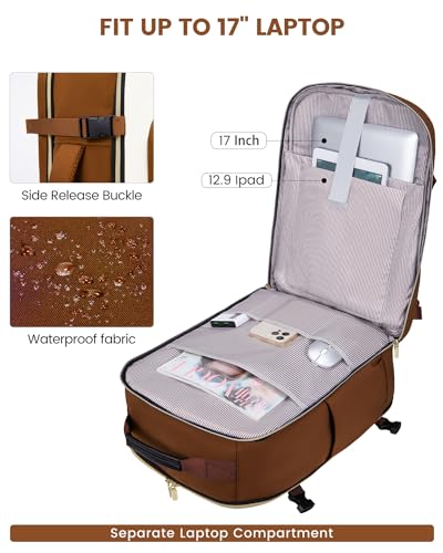 Image of LOVEVOOK 56L Travel Backpack for Women & Men, Airline Approved Carry On Luggage with 3 Packing Cubes, TSA Overnight Bags, Waterproof Personal Item Bag, Weekender Essentials Backpacks fits 17 inch Laptop