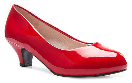Image of Olivia K Women's Classic Closed Toe Kitten Heel Pumps | Dress, Work, Party Low Heeled